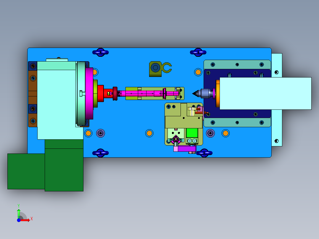 细长齿轮轴花键轴加工工装前视图