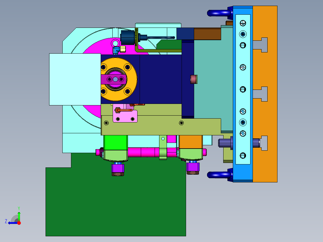 细长齿轮轴花键轴加工工装右视图