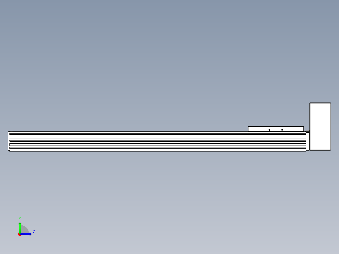 同步带全封闭直线模组TPA-HCB-120D-90-L700-LU-Y-P40-N3左视图