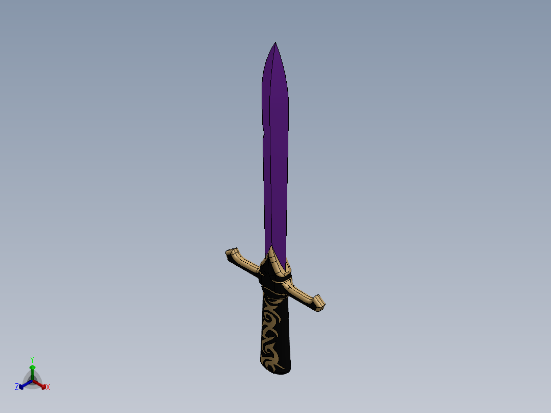 剑、宝剑(90)正等轴测图