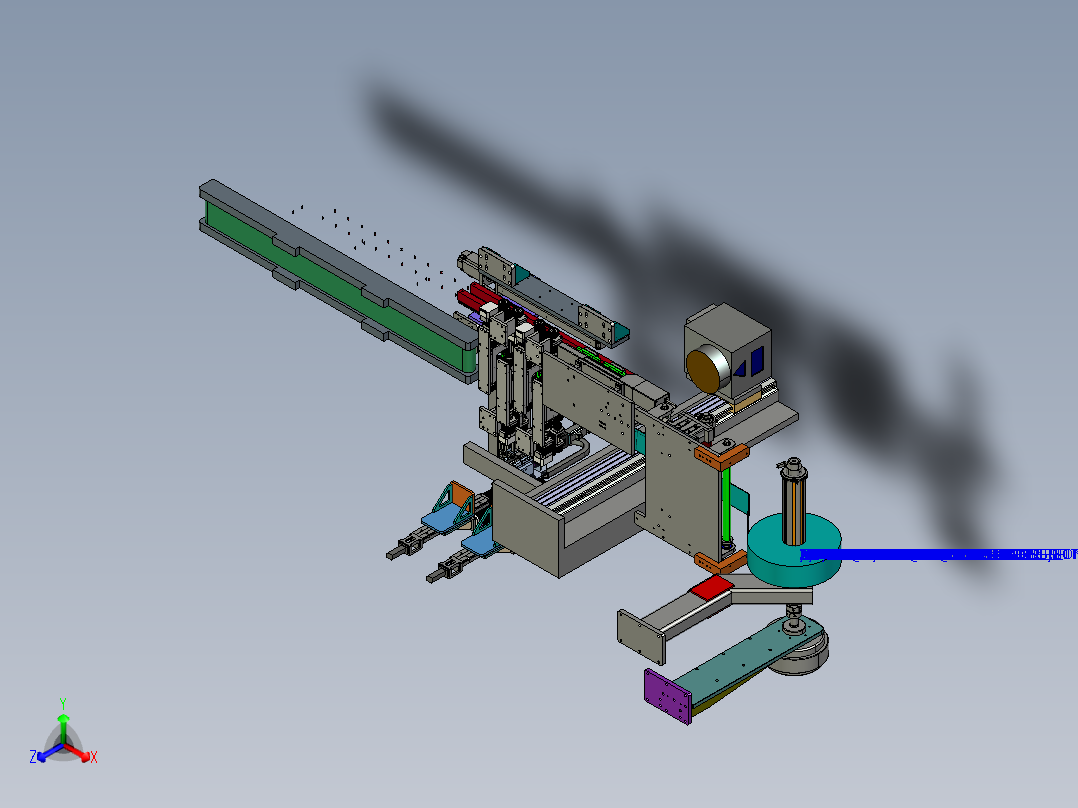 烟卷包装设备Proe5.0.zip正等轴测图
