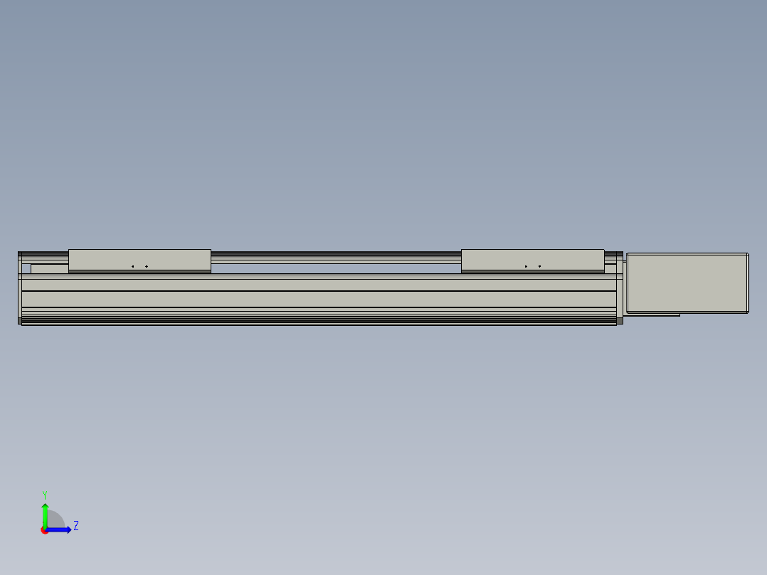 直线模组LHB21-L40-S600-BL设计图纸左视图