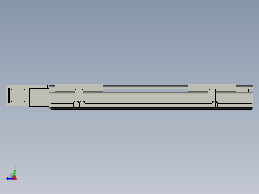 直线模组LHB21-L40-S600-BL设计图纸右视图
