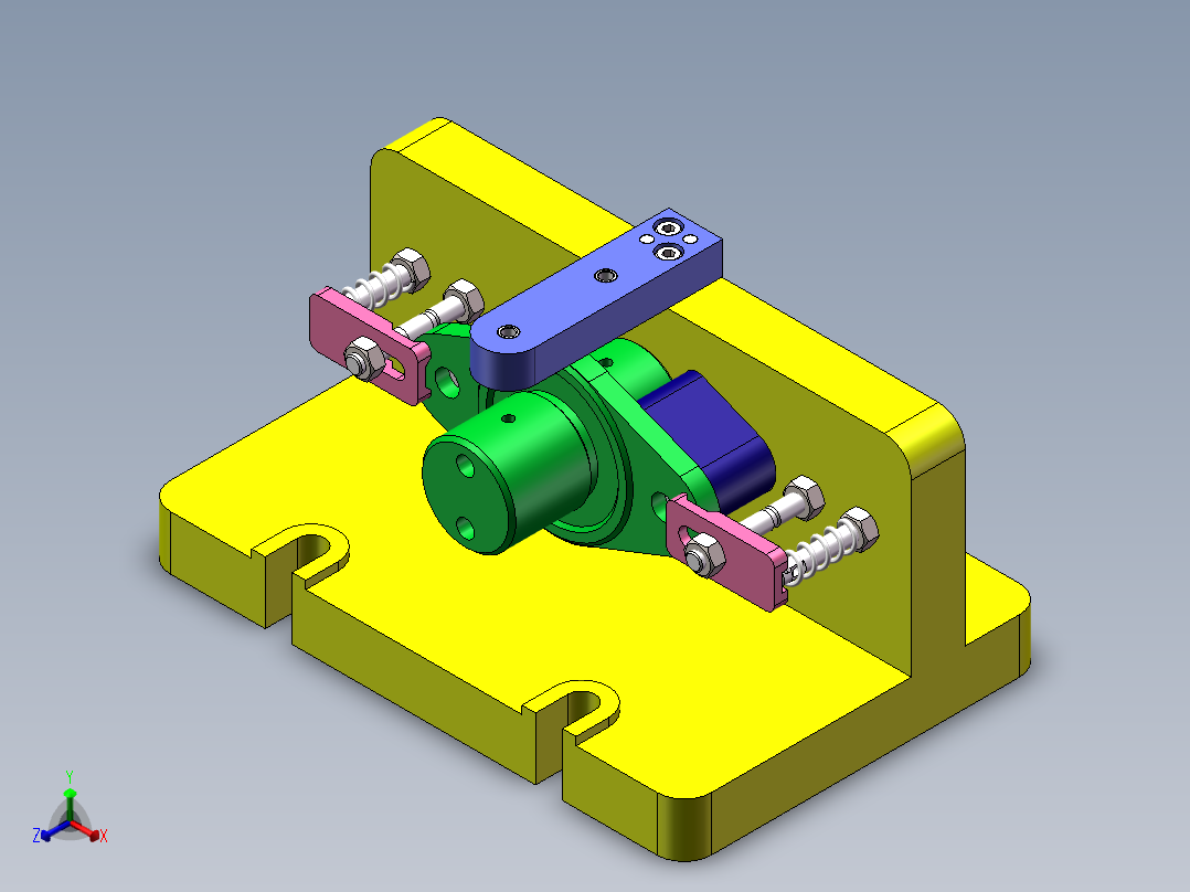 惰轮轴零件钻孔夹具三维+CAD设计资料正等轴测图