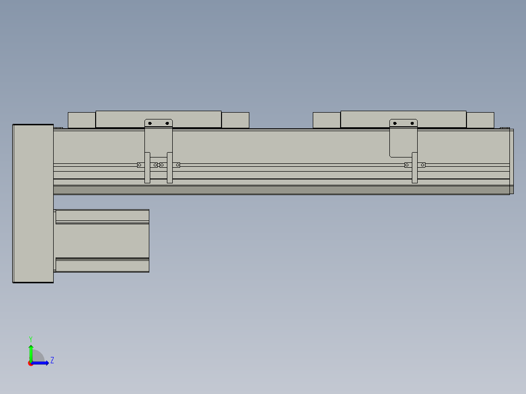 直线模组LHC17-S300-D设计图纸左视图