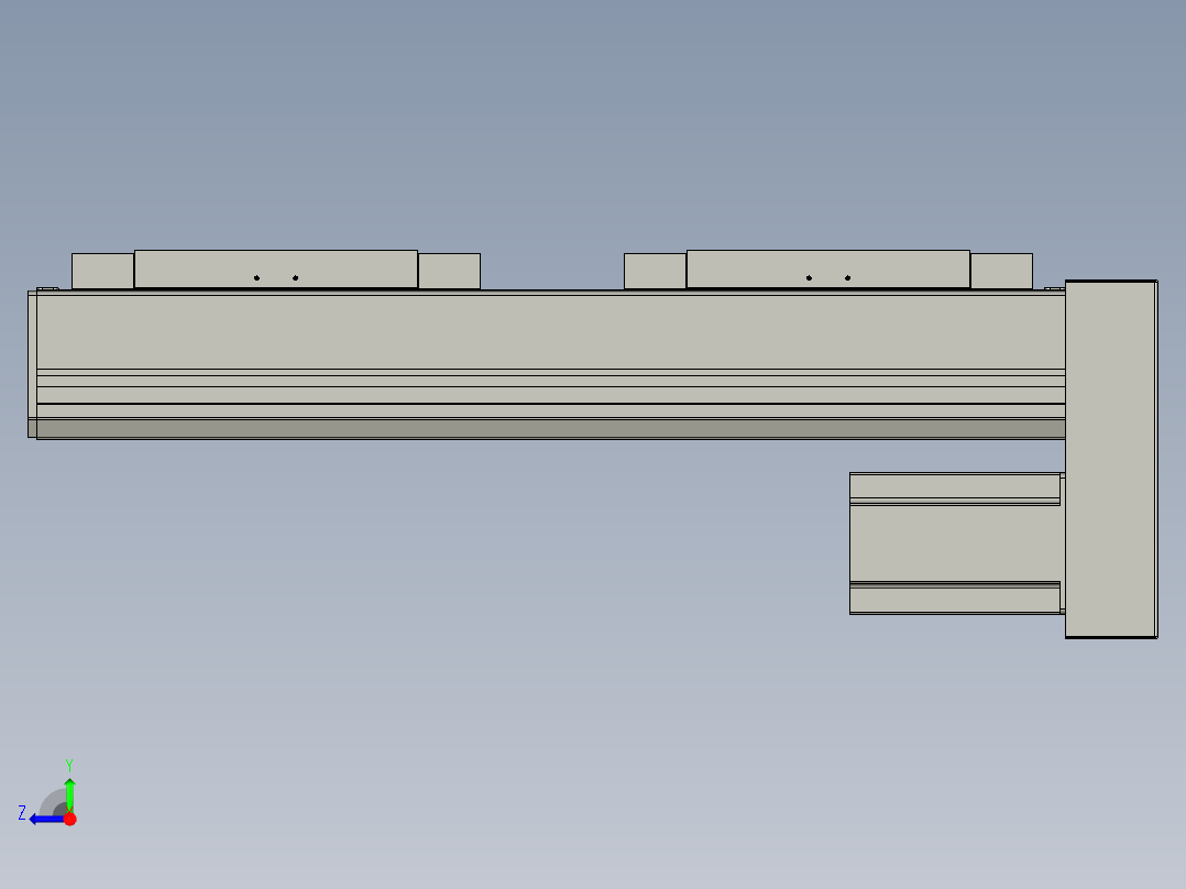 直线模组LHC17-S300-D设计图纸右视图