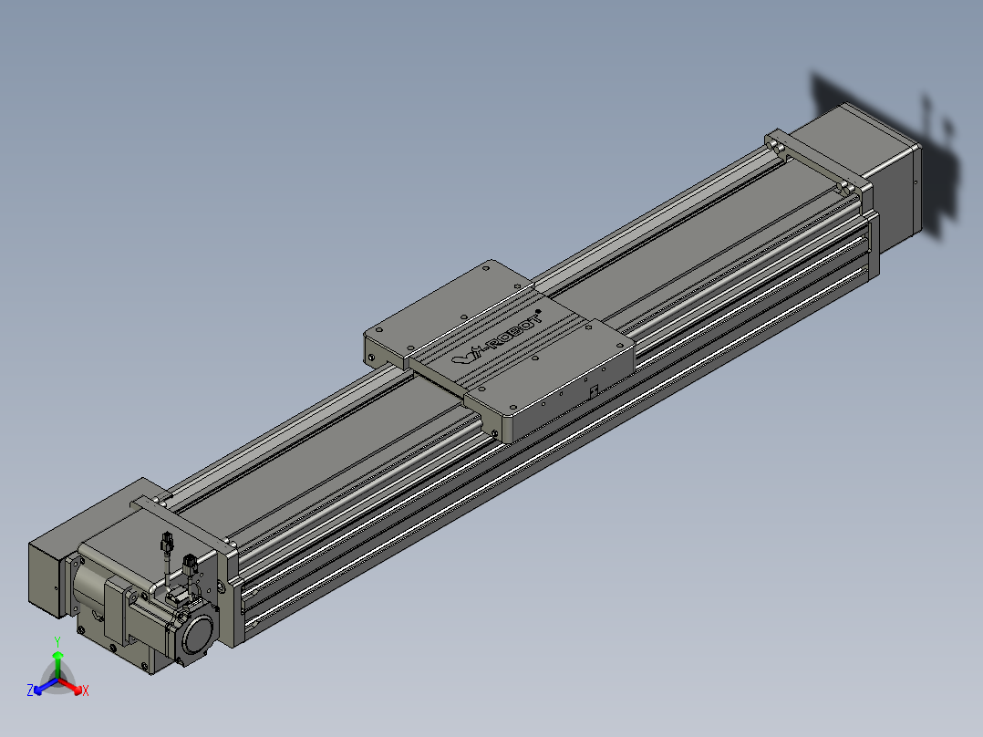 威洛博直线电机模组EB20-L224-S850-BR-ZP75-MS3-5K正等轴测图