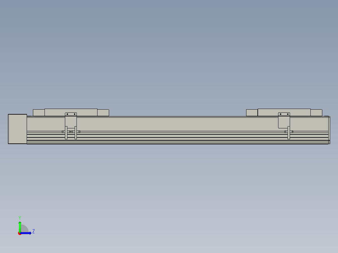 直线模组LHC17-S600-R设计图纸左视图