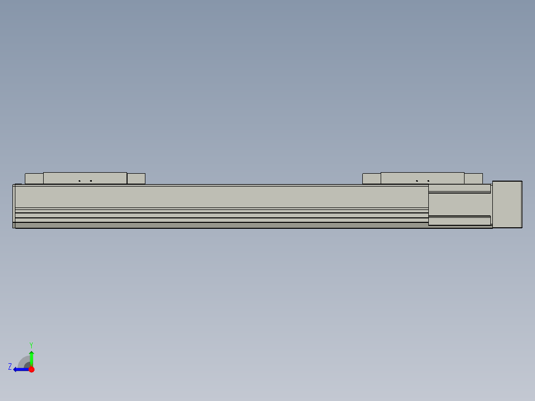 直线模组LHC17-S600-R设计图纸右视图