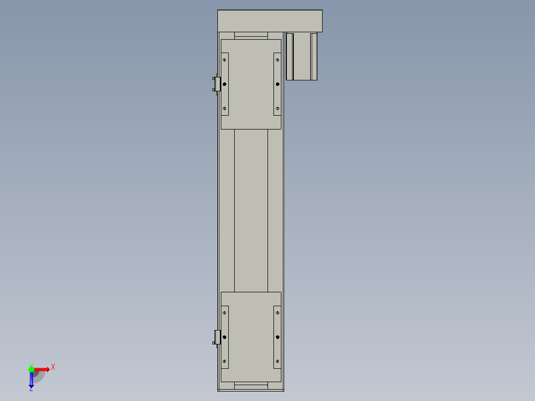 直线模组LHC17-S600-R设计图纸俯视图
