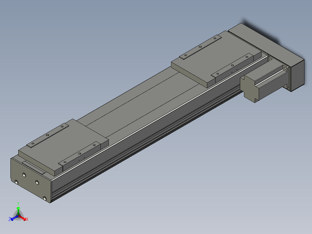 直线模组LHC17-S600-R设计图纸正等轴测图