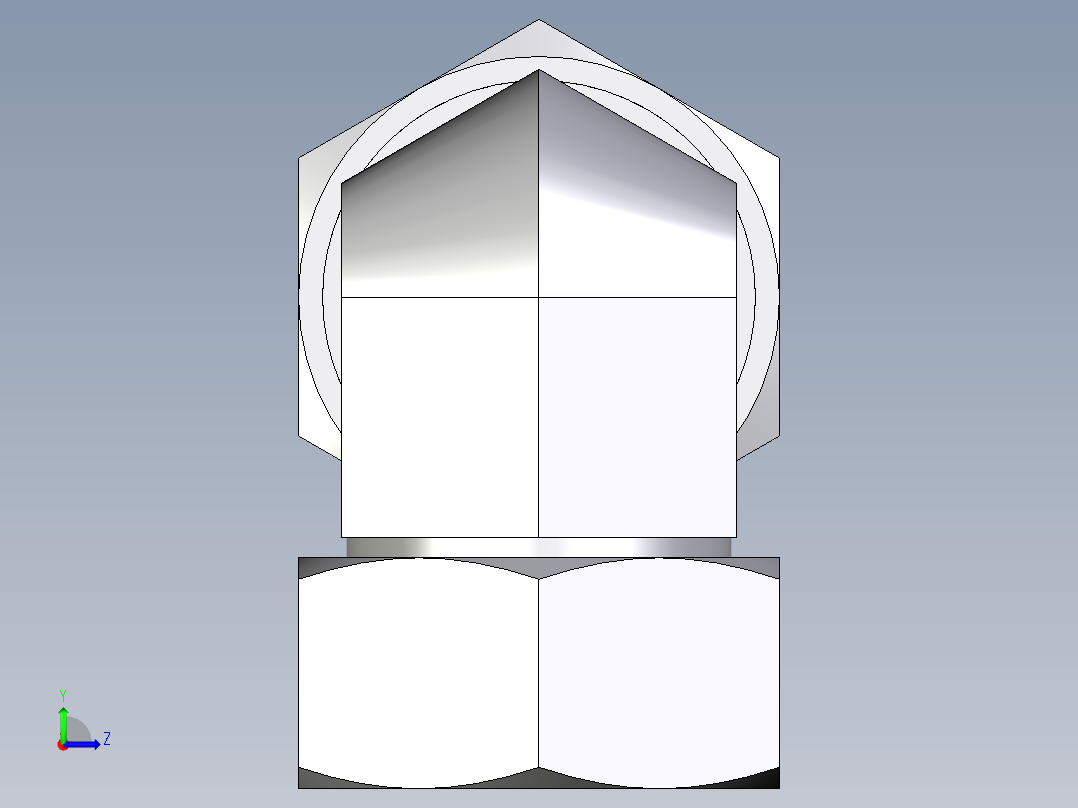 卡套式工业通用硬管接头EO_Swivel_nut_elbow_EW35LCF左视图