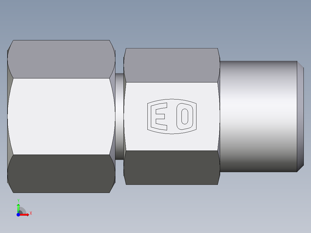 卡套式工业通用硬管接头EO_Distance_piece_adapter_DA08SOMDCF前视图