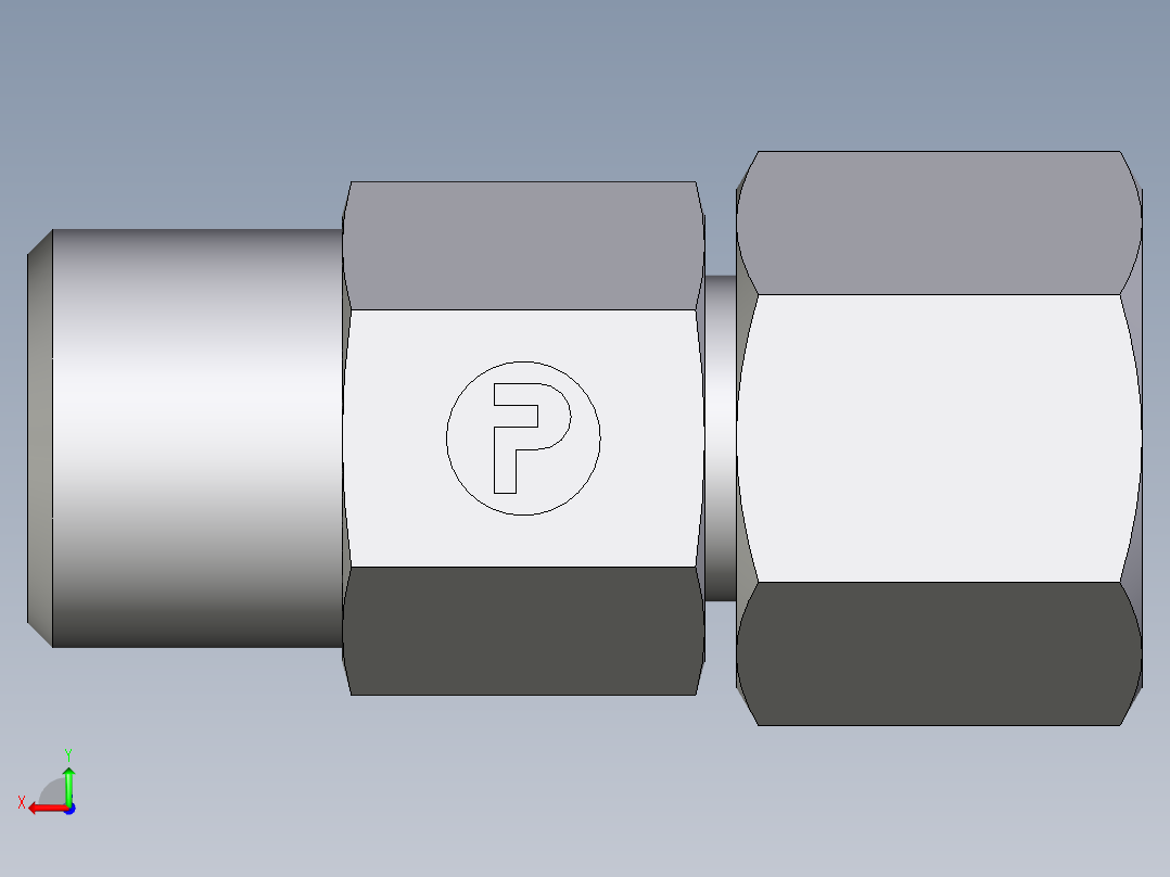 卡套式工业通用硬管接头EO_Distance_piece_adapter_DA08SOMDCF后视图