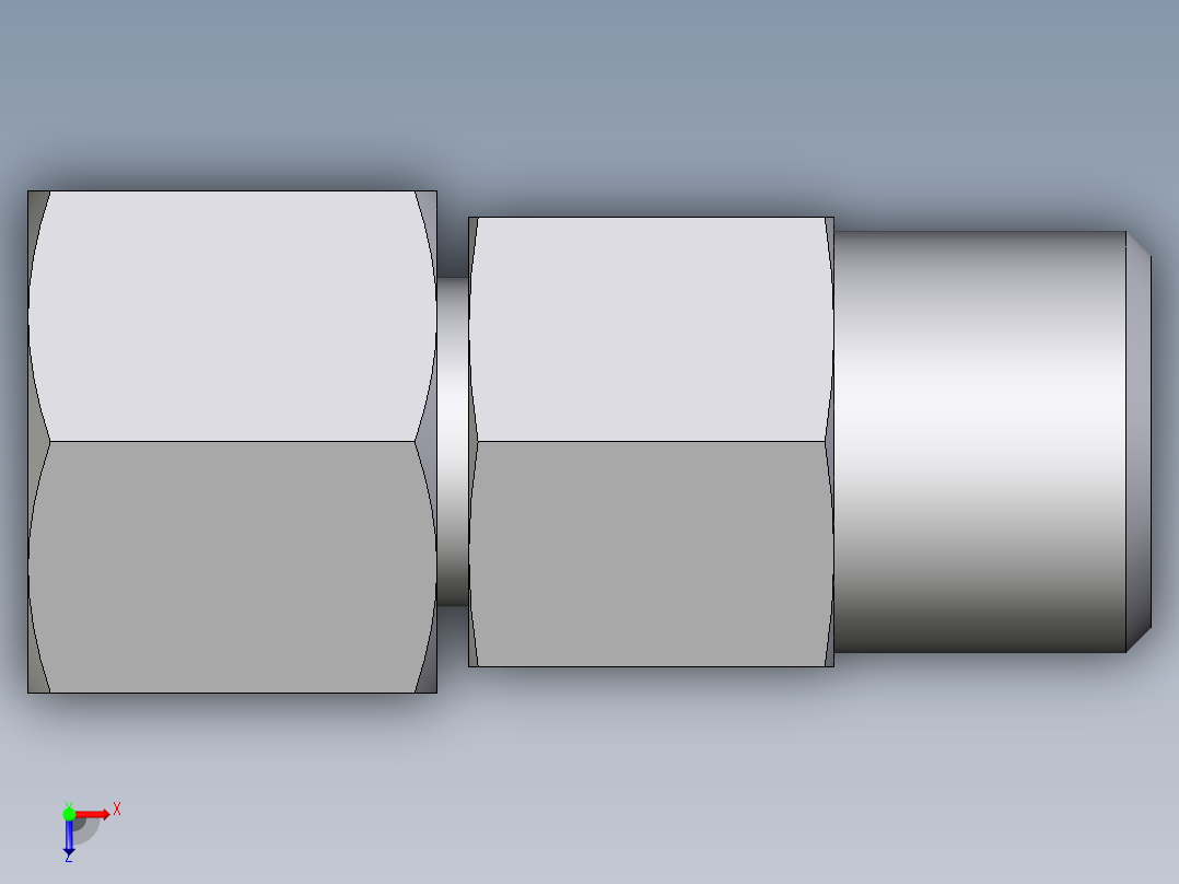 卡套式工业通用硬管接头EO_Distance_piece_adapter_DA08SOMDCF俯视图