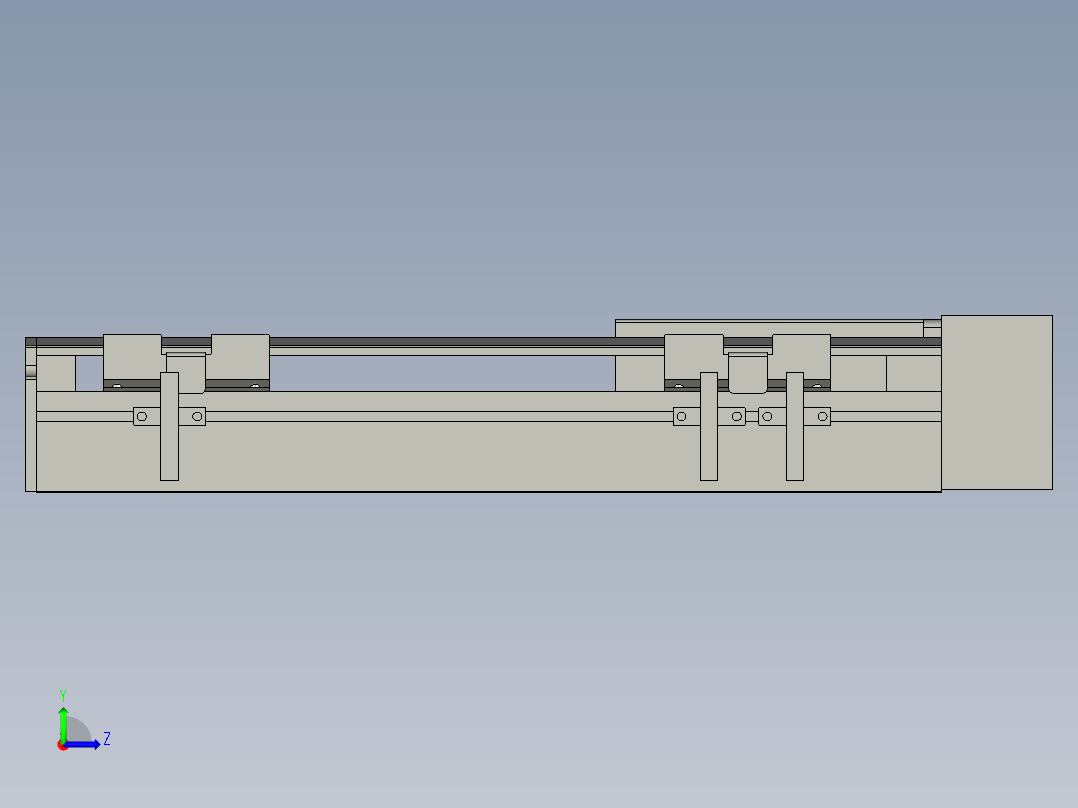 直线模组LHA6-S200-L-200W(16丝杆)设计图纸左视图