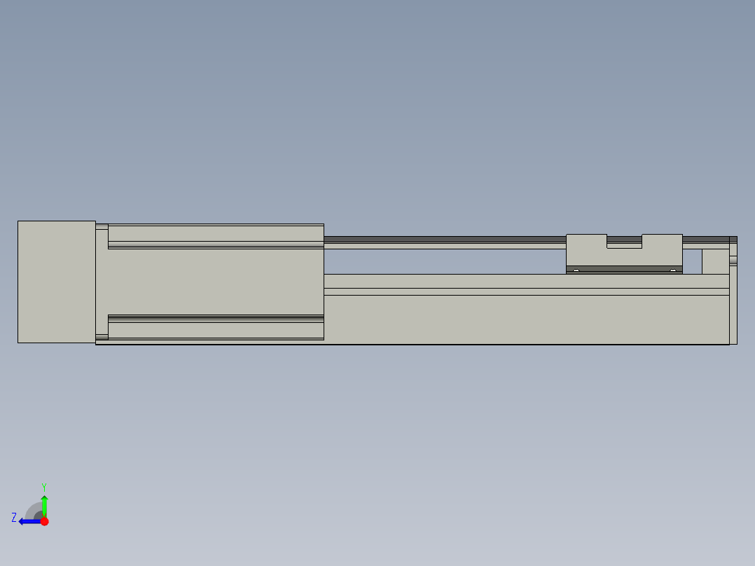 直线模组LHA6-S200-L-200W(16丝杆)设计图纸右视图