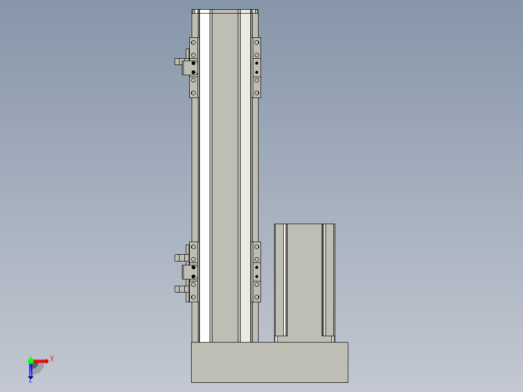 直线模组LHA6-S200-L-200W(16丝杆)设计图纸俯视图