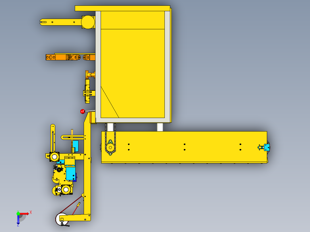 立式包装机模型俯视图