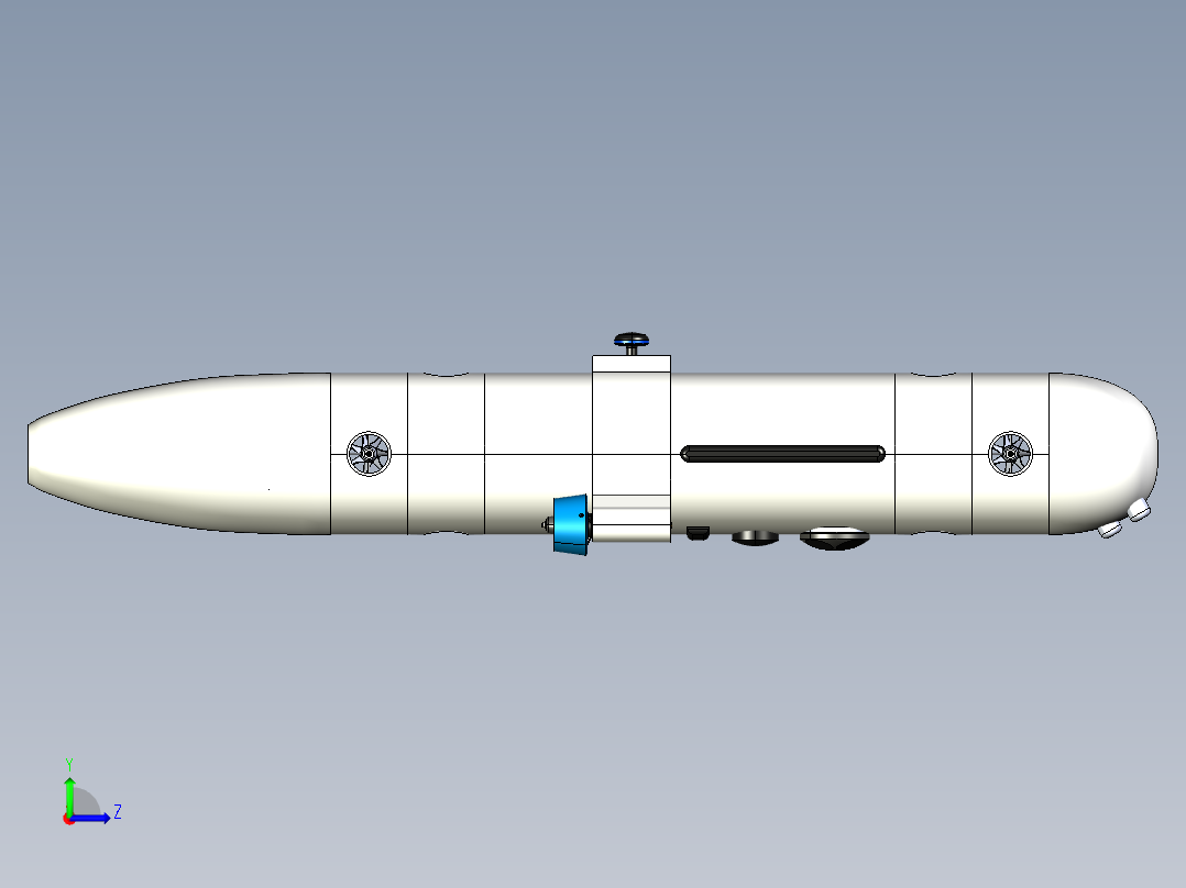 自主水下航行器AUV--igs左视图