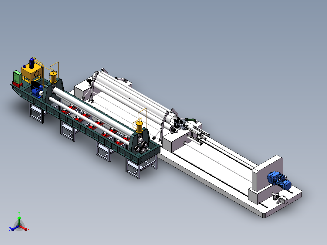 板材卷管加工机sw18正等轴测图