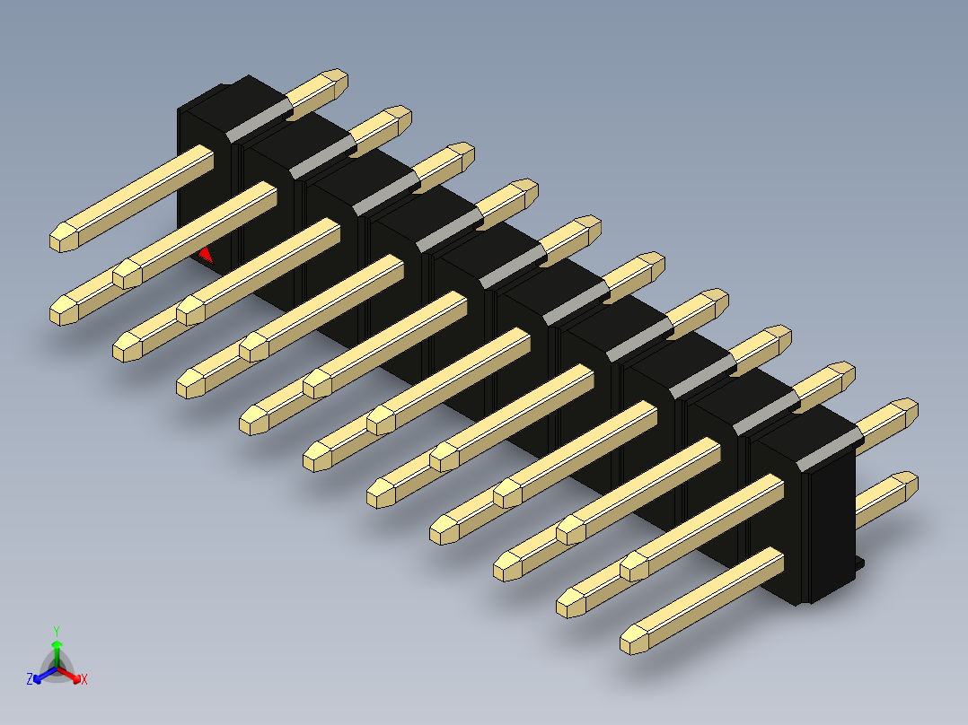 彩色公头100mil（2.54mm）系列-DS1021_black_2x10p_100mil_Type1_rev1.0