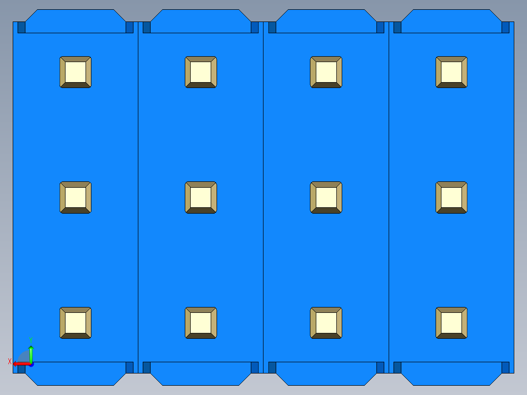 彩色公头100mil（2.54mm）系列-DS1021_blue_3x04p_100mil_Type1_rev1.0后视图