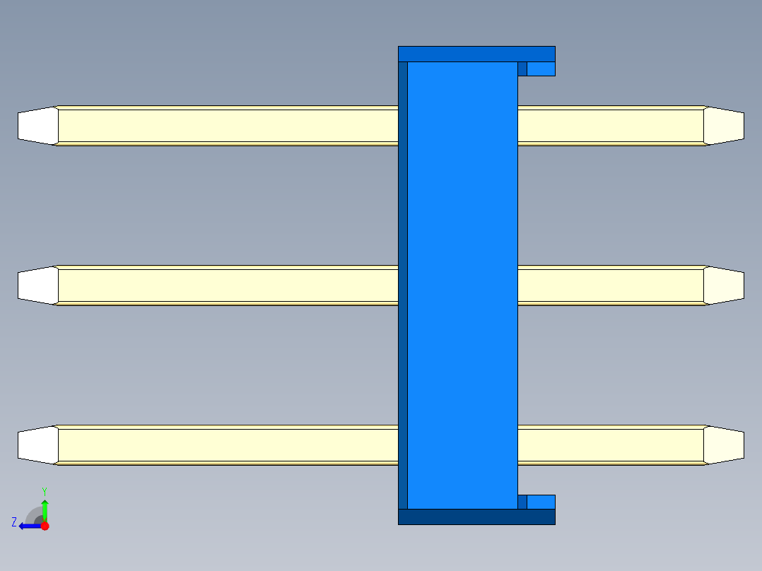 彩色公头100mil（2.54mm）系列-DS1021_blue_3x04p_100mil_Type1_rev1.0右视图
