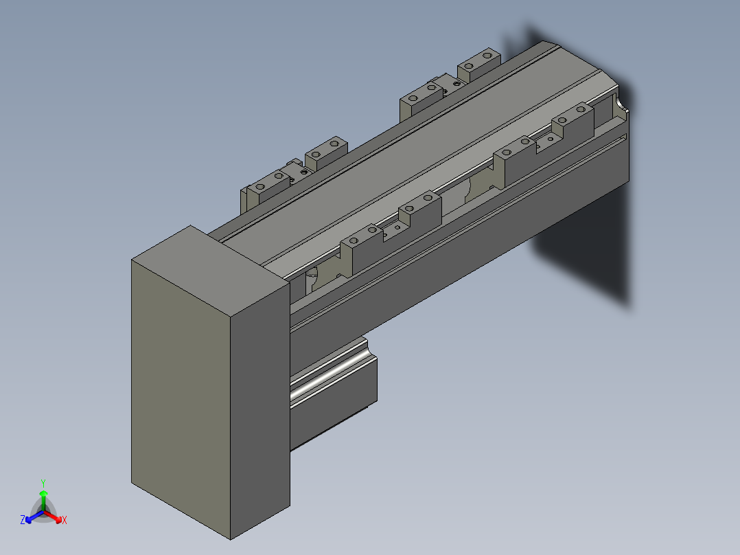 直线模组LHA6-S100-D-100W(16丝杆)设计图纸正等轴测图