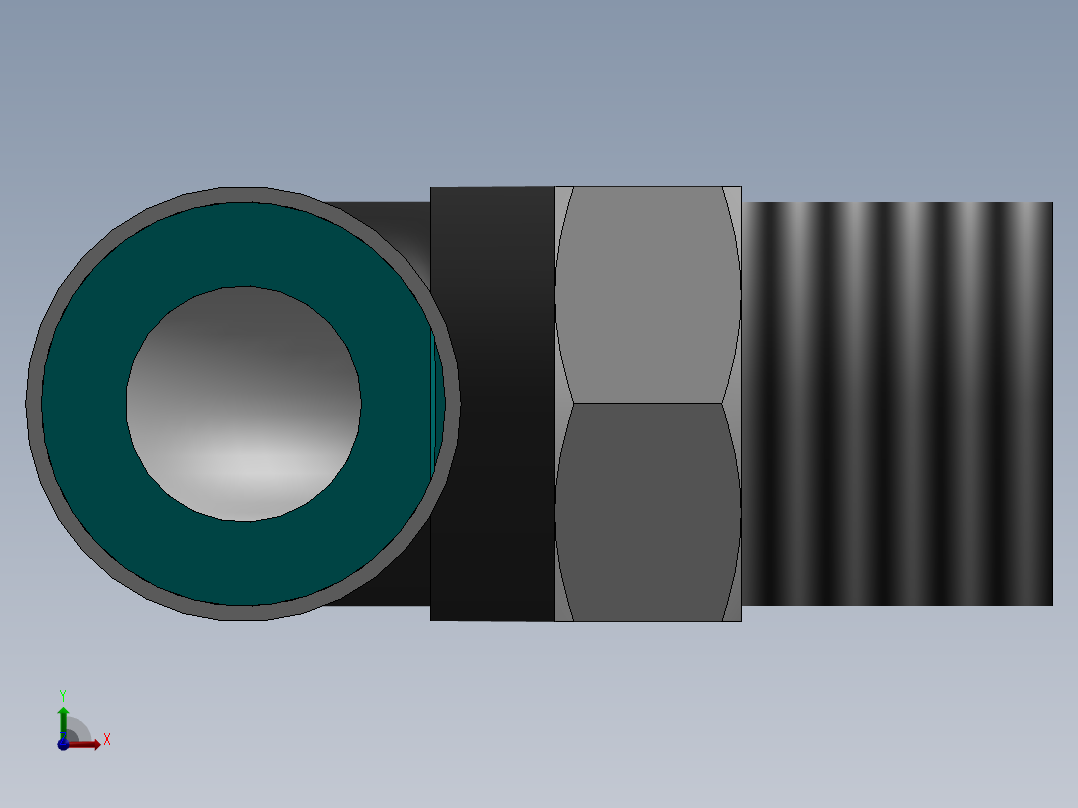 气管弯头快接头前视图