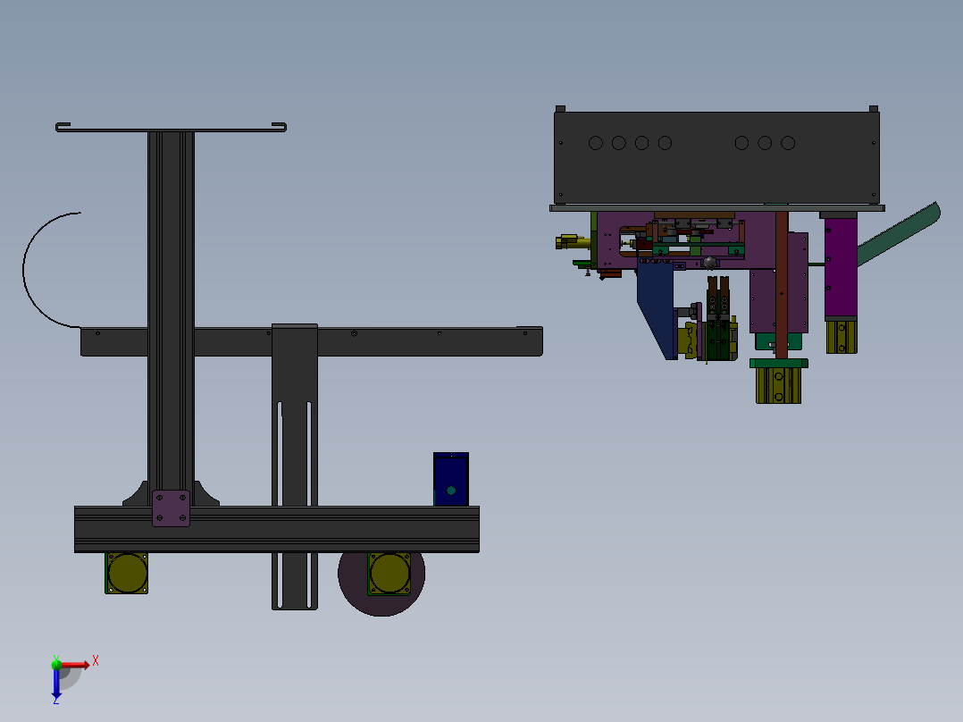 连接器铁壳捺印裁切机俯视图
