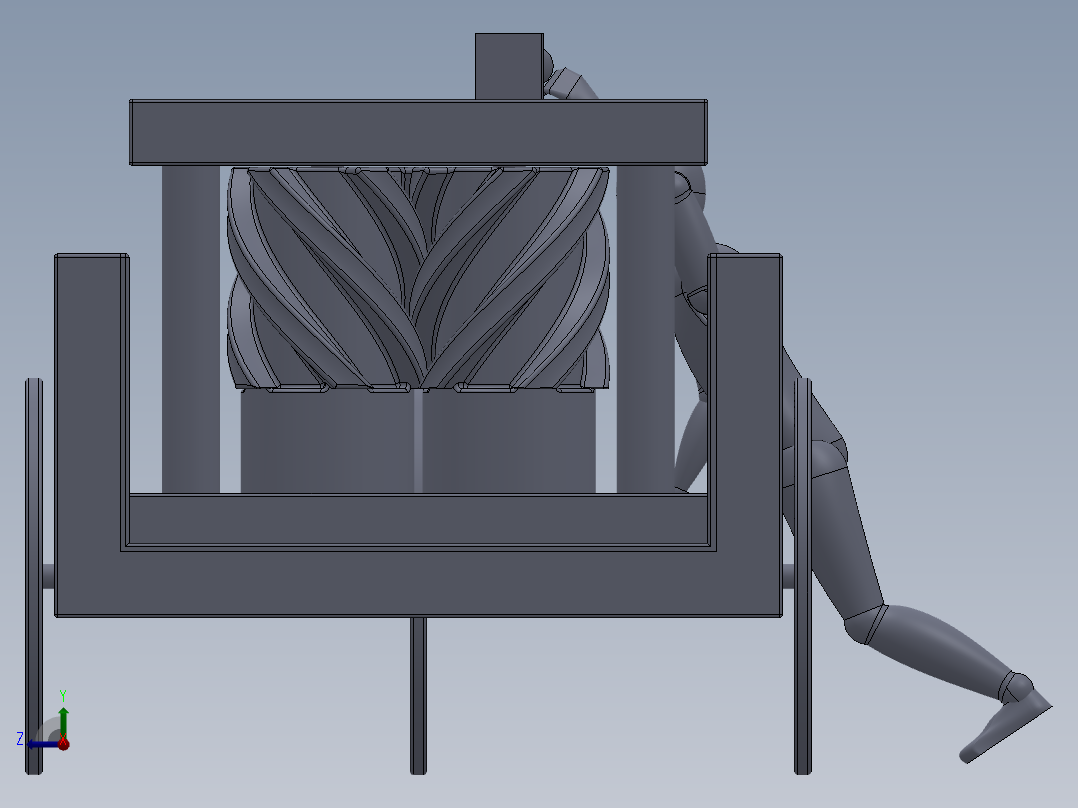 甘蔗汁机设计模型219745=甘蔗榨汁机===30右视图