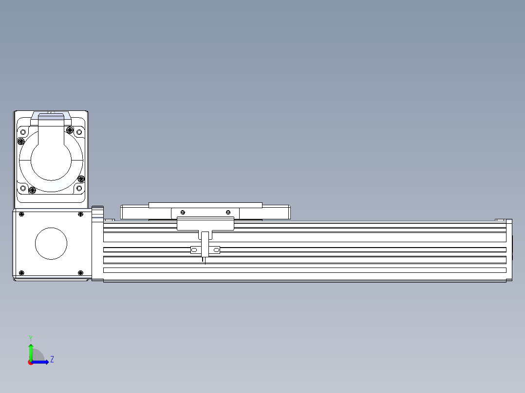 同步带全封闭直线模组TPA-HCB-110D-90-L150-LU-Y-P40-N3左视图