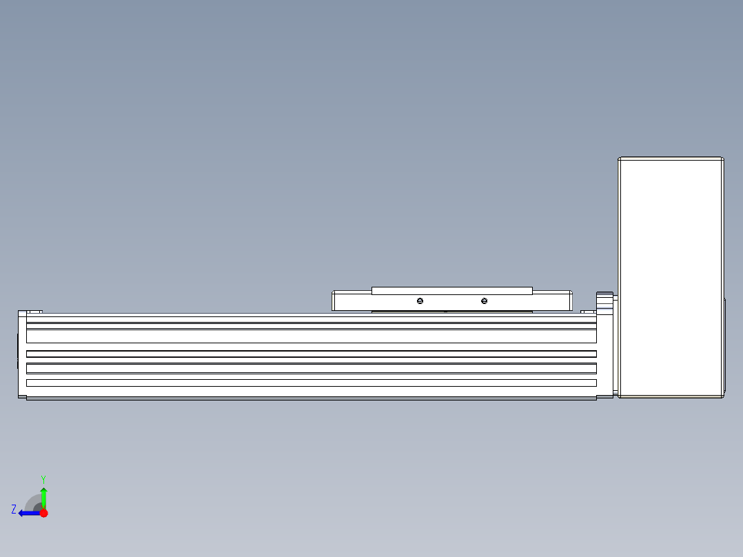 同步带全封闭直线模组TPA-HCB-110D-90-L150-LU-Y-P40-N3右视图
