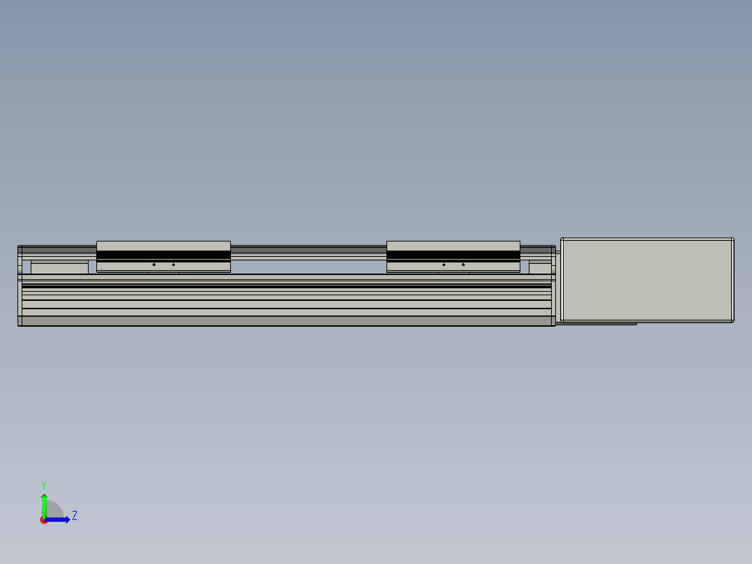 直线模组LHB17-L40-S300-BL设计图纸左视图