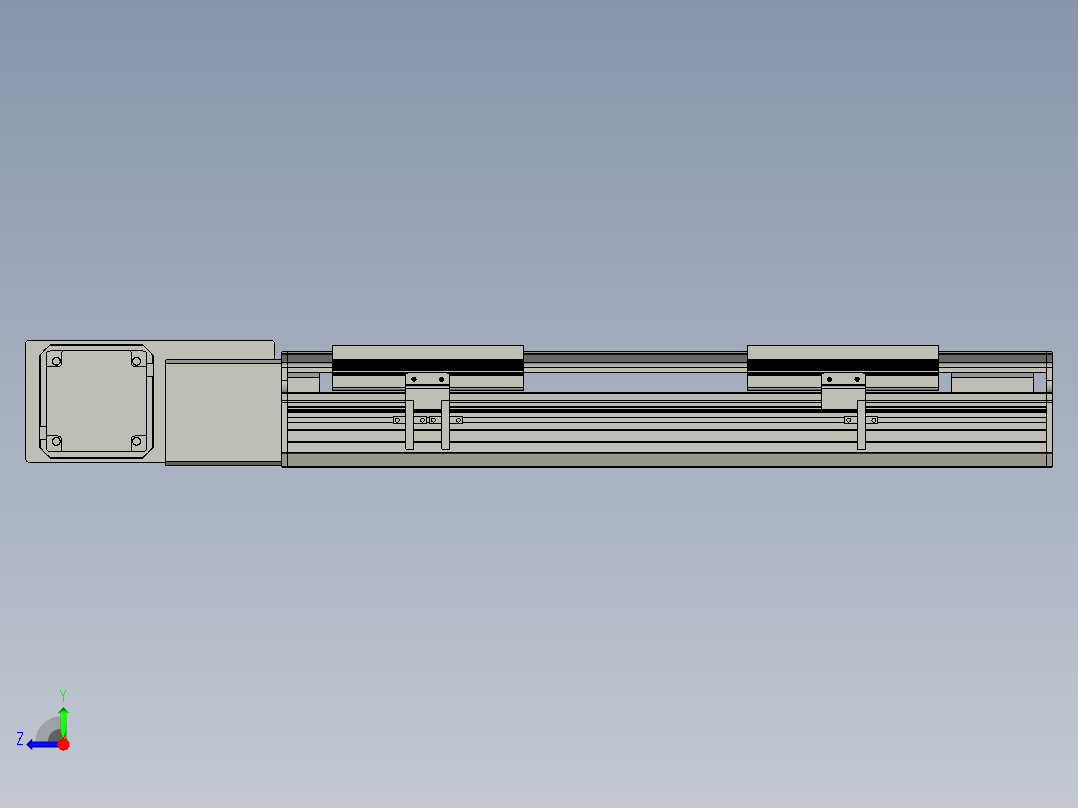 直线模组LHB17-L40-S300-BL设计图纸右视图