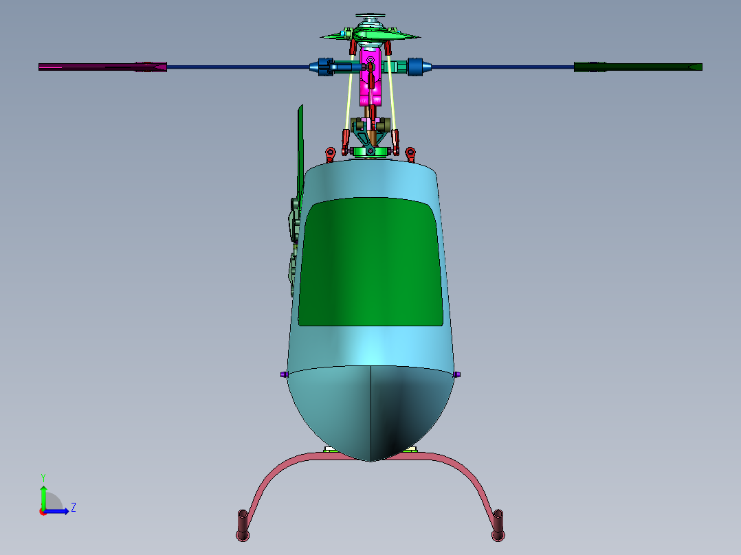 迷你直升遥控飞机航模左视图