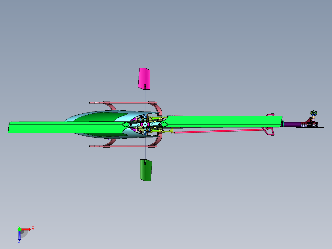 迷你直升遥控飞机航模俯视图
