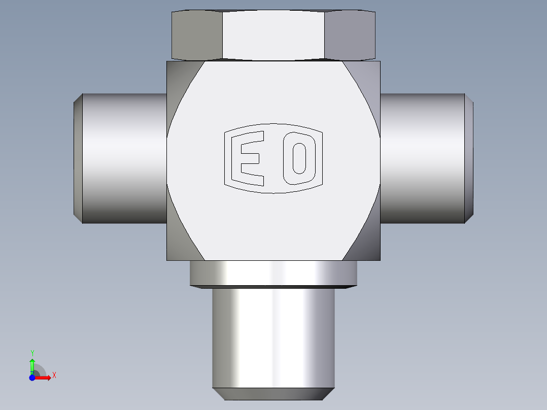 卡套式工业通用硬管接头EO_High_pressure_banjo_tee_TH08LROMDCF前视图