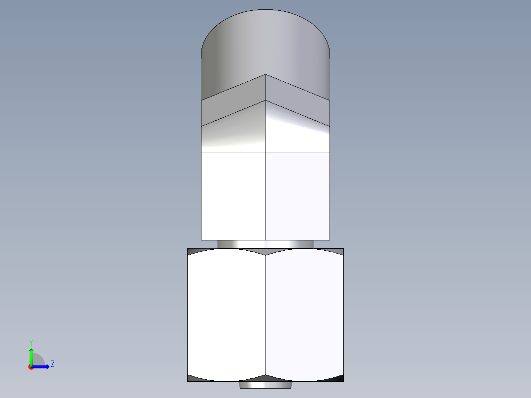卡套式工业通用硬管接头EO_Swivel_nut_45_deg_elbow_EV06SOMD71左视图