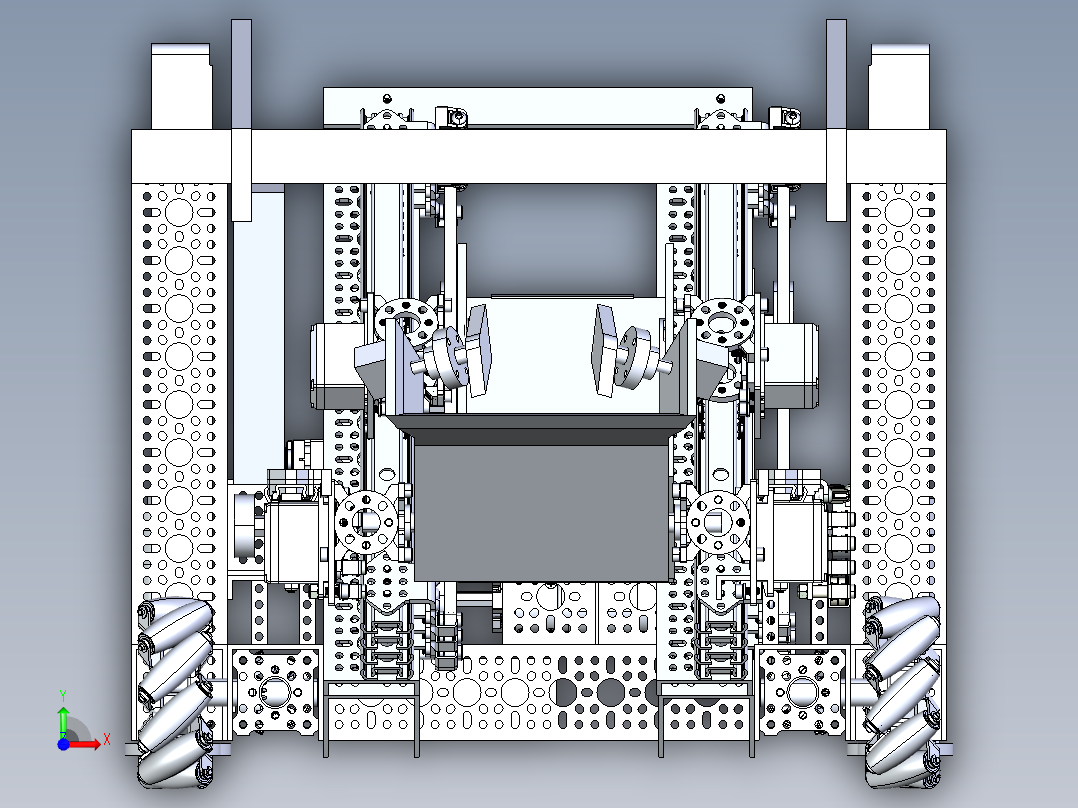 FTC拾取和放置机器人比赛小车Solidworks设计 附STEP格式前视图