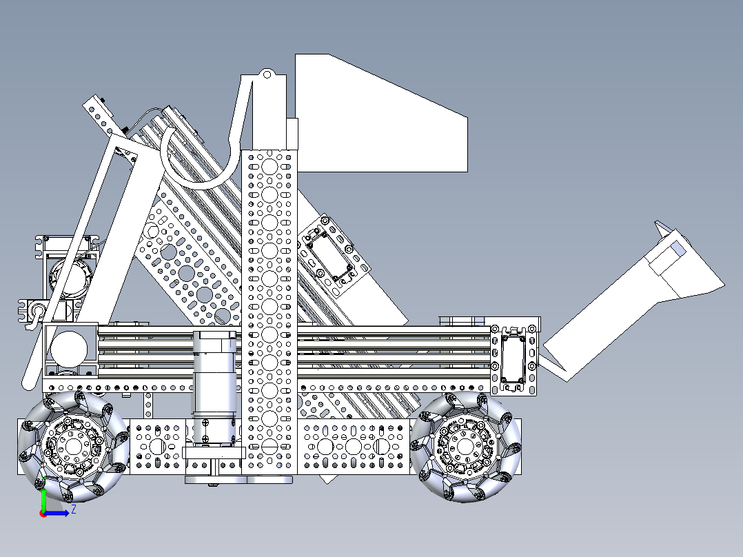 FTC拾取和放置机器人比赛小车Solidworks设计 附STEP格式左视图