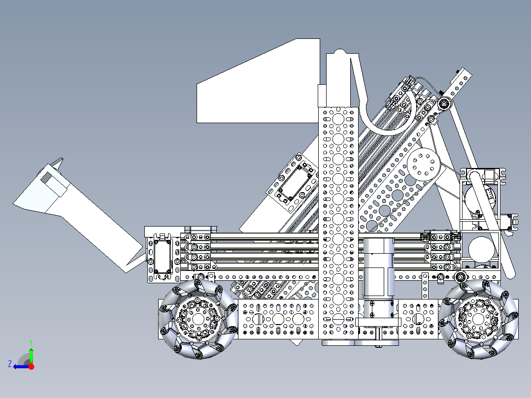 FTC拾取和放置机器人比赛小车Solidworks设计 附STEP格式右视图