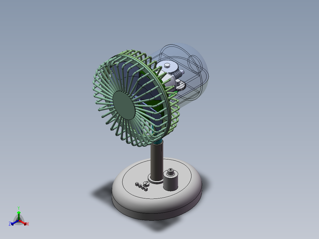 风扇3D正等轴测图