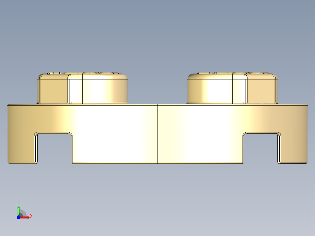 乐高零件 4032 板 2 x 2 圆形-4032 Light Brick Yellow Plate 2 x 2 Round.STEP前视图