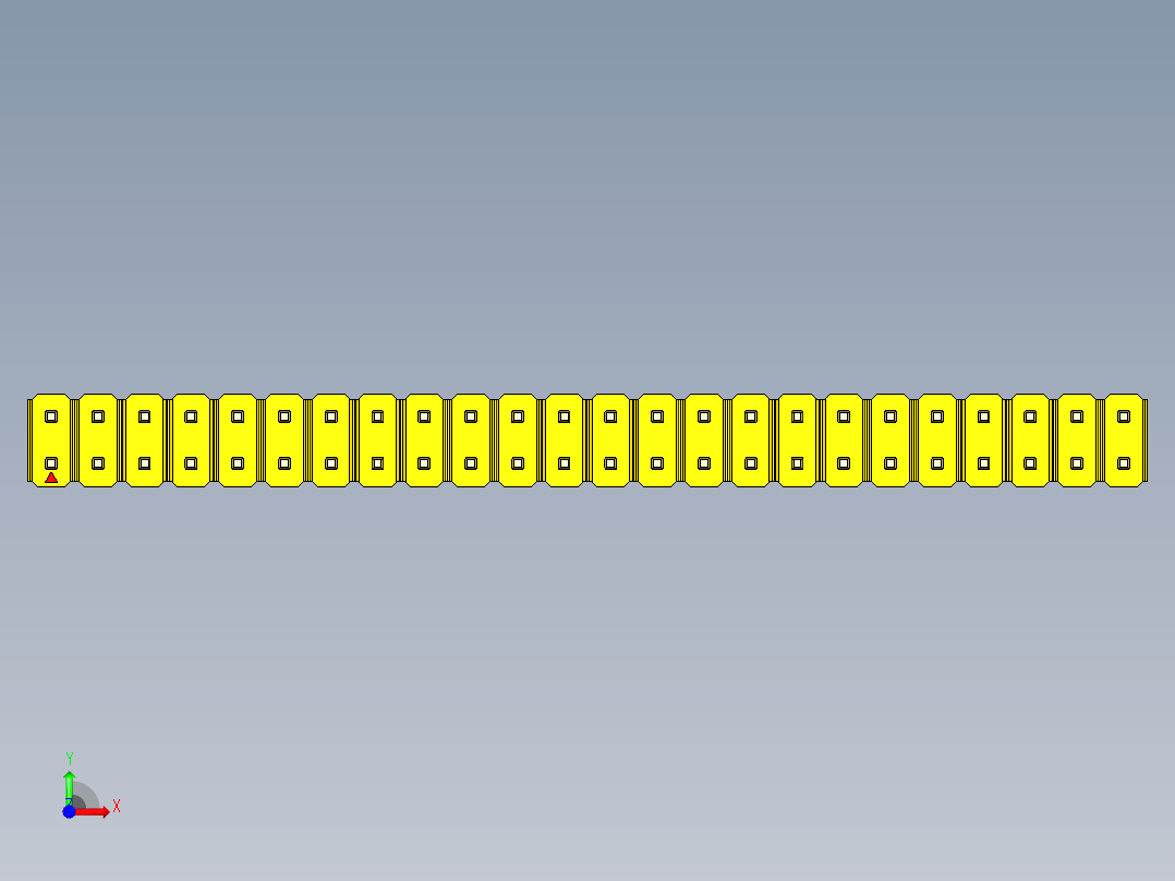 彩色公头100mil（2.54mm）系列-DS1021_yellow_2x24p_100mil_Type1_rev1.0前视图