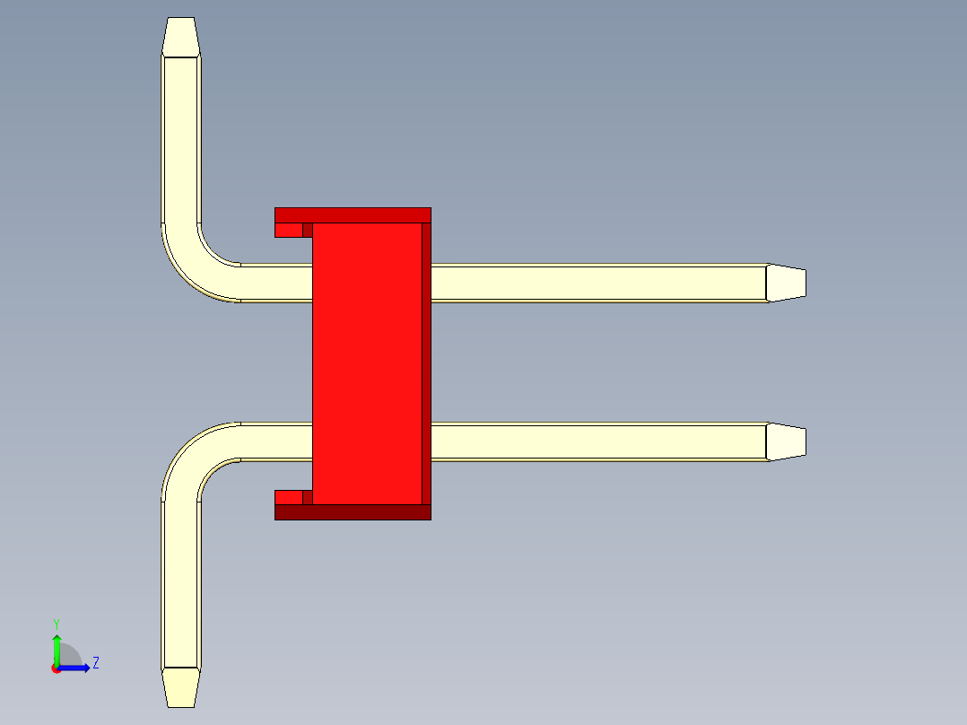 彩色公排针 100mil 2.54mm 系列-DS1022_red_10p_100mil_TypeSMT_rev1.0左视图