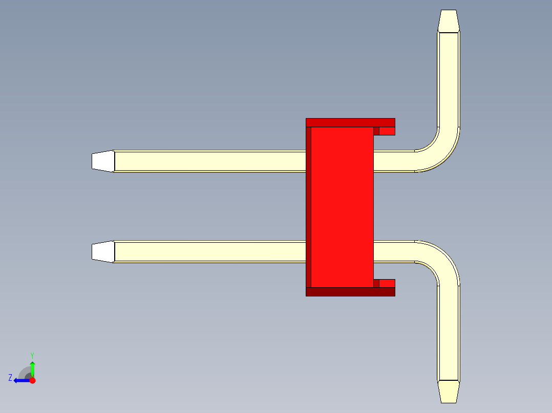彩色公排针 100mil 2.54mm 系列-DS1022_red_10p_100mil_TypeSMT_rev1.0右视图