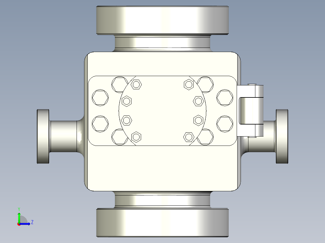 单闸板液压防喷器设计含三维二维说明书972406左视图