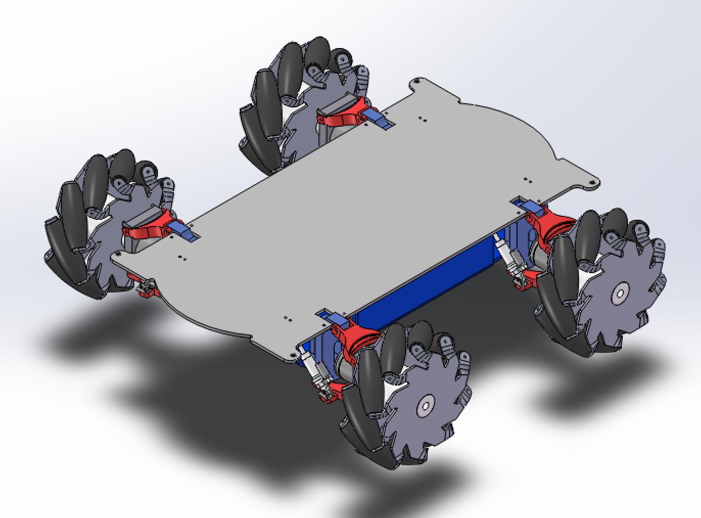 toy car麦克纳姆轮底盘简易结构3D图纸 STEP格式